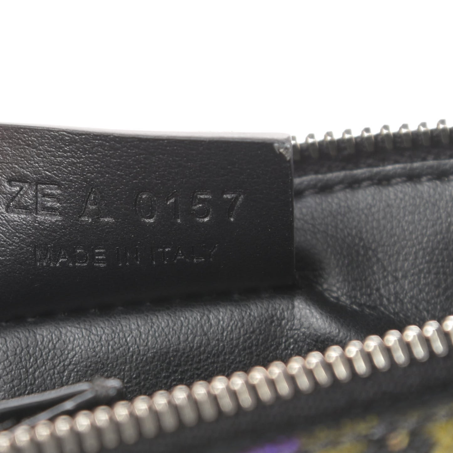 Textured Coated Canvas Pansy Print Iconic Pouch Crossbody Black Multicolor