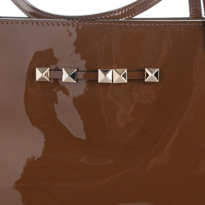 Valentino Garavani Patent Medium Rockstud Crossbody Tote Taupe 9 of 9