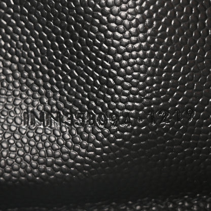 Saint Laurent Grain De Poudre Matelasse Chevron Monogram Zip Around Wallet Black 6 of 10