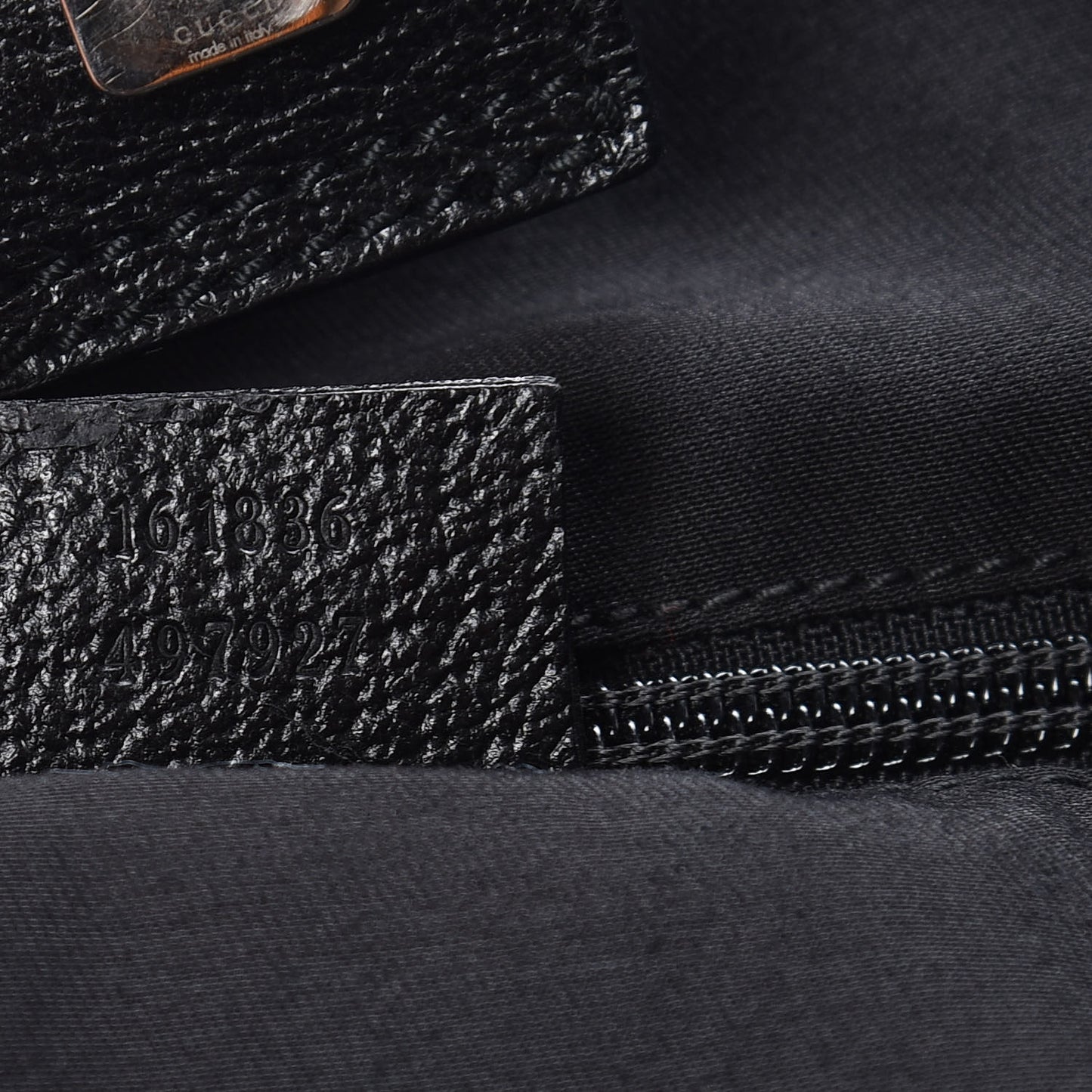 GG Monogram Medium Web Handle Double Pocket Tote Black