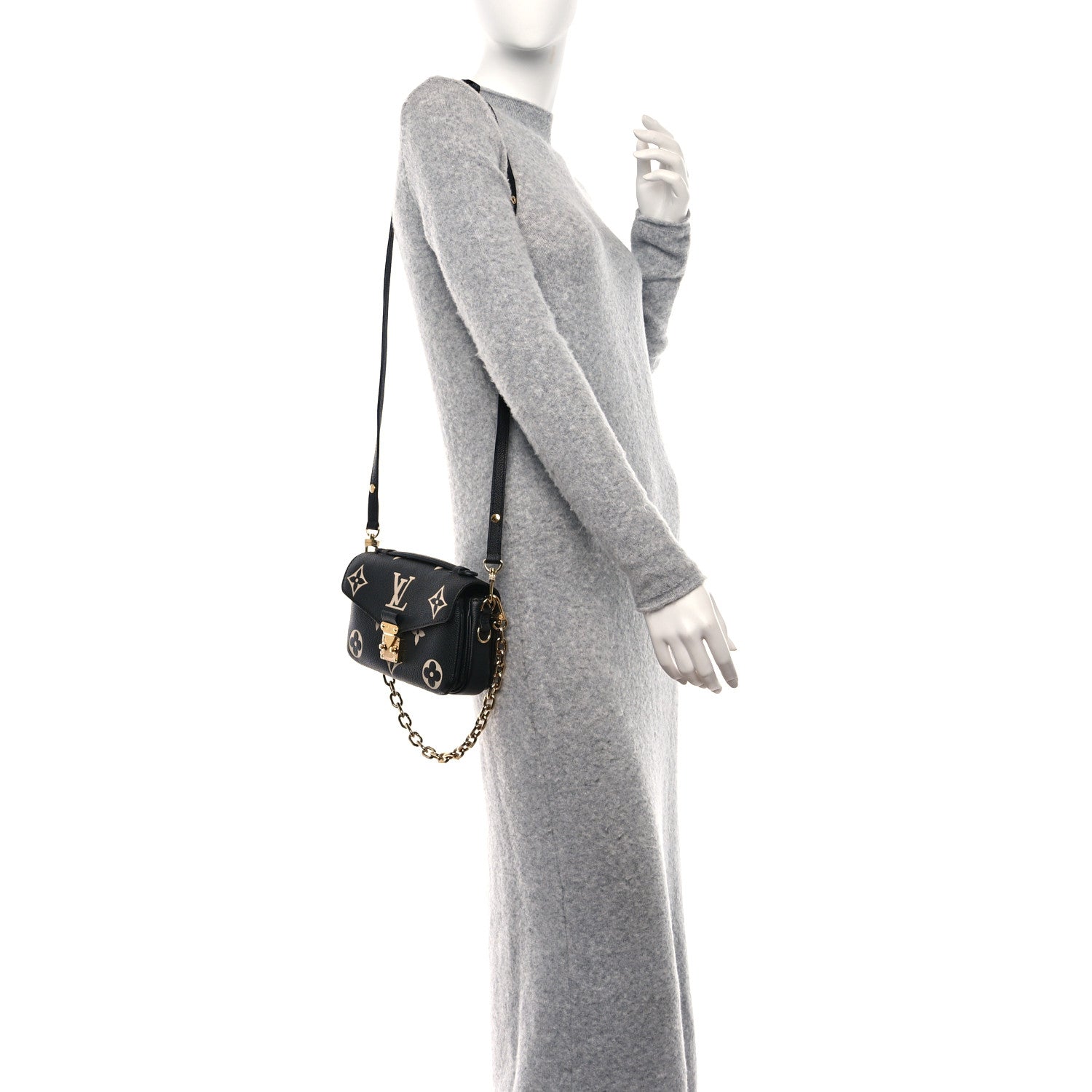 Louis Vuitton Empreinte Monogram Giant Pochette Metis East West Black Beige 3 of 10