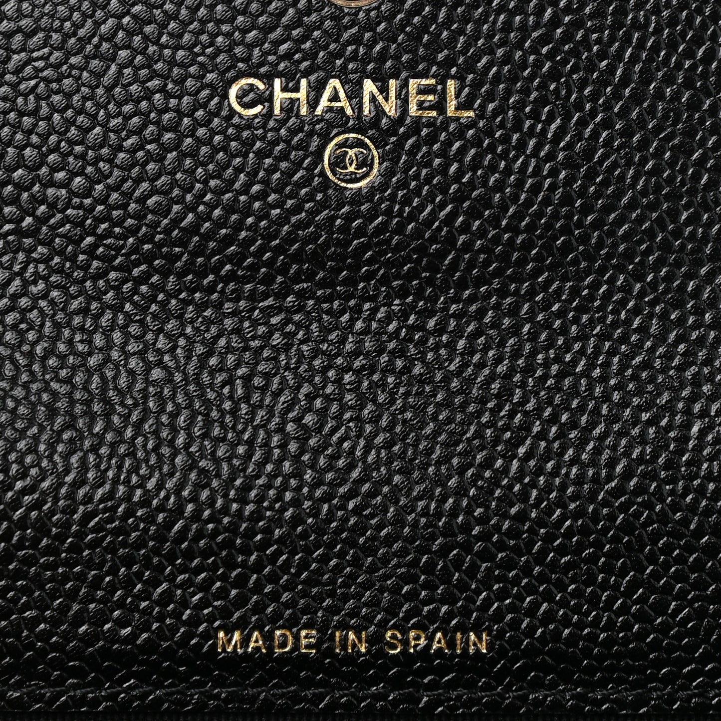CHANEL Caviar Quilted Chain CC Flap Card Holder Black