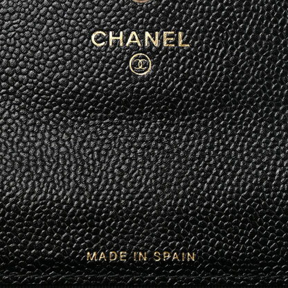Chanel CHANEL Caviar Quilted Chain CC Flap Card Holder Black 5 of 7