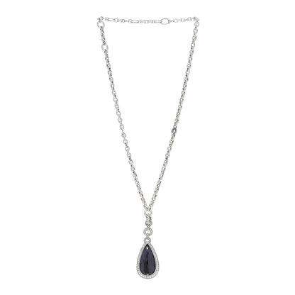 David Yurman Sterling Silver Diamond Black Orchid Anjou Teardrop Necklace 2 of 4