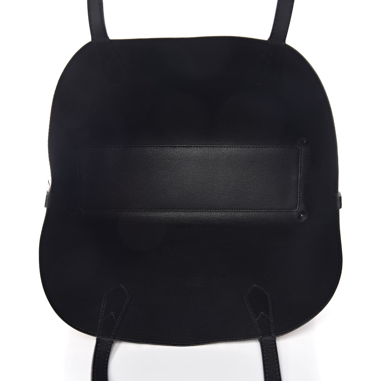 Grainy Calfskin Haymarket Check Medium Reversible Tote Black