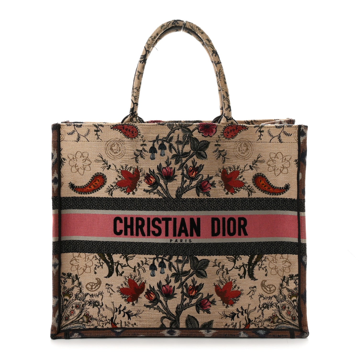 Christian Dior Canvas Embroidered Large Broderie Dior Flowers Book Tote Multicolor 1 of 11