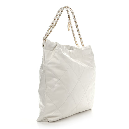 Chanel Shiny Calfskin Quilted Small Chanel 22 White 4 of 11