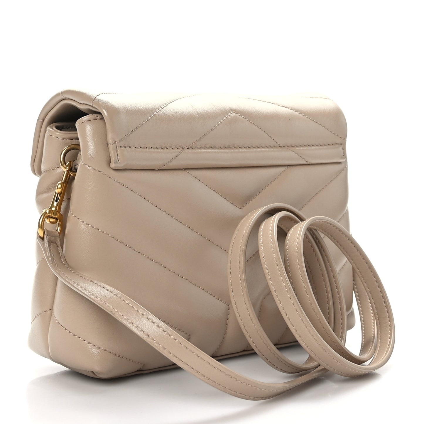 Calfskin Y Quilted Monogram Toy Loulou Crossbody Bag Dark Beige