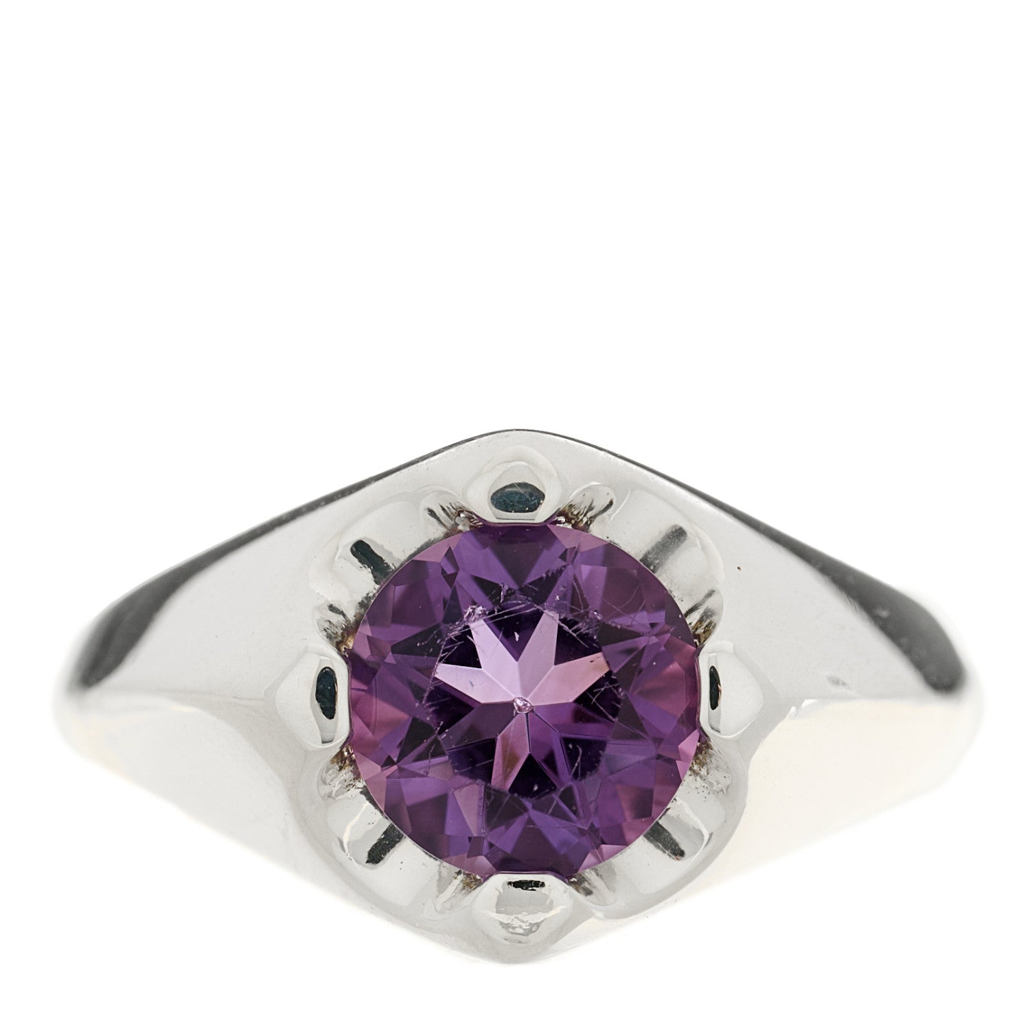 Tiffany Sterling Silver Amethyst Elsa Peretti Ring 52 6 1 of 4