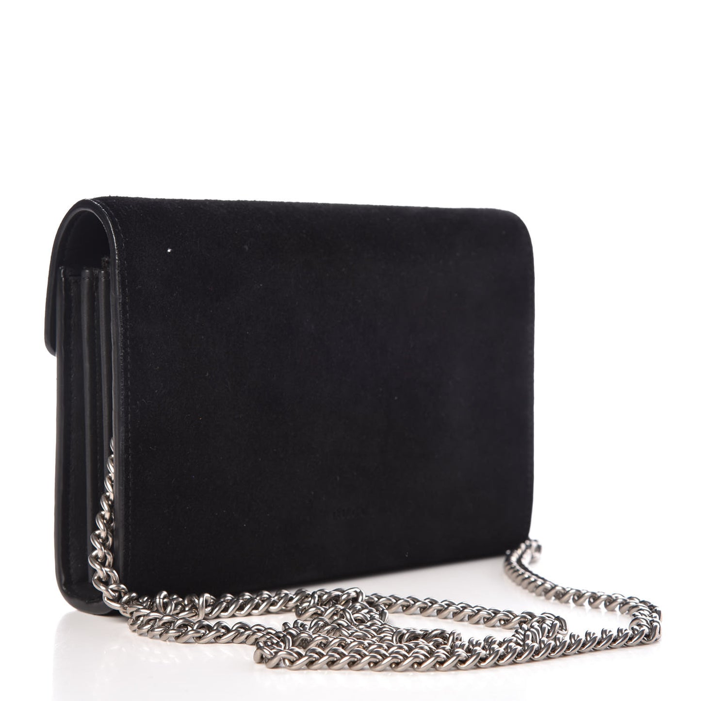 Suede Mini Dionysus Chain Wallet Black
