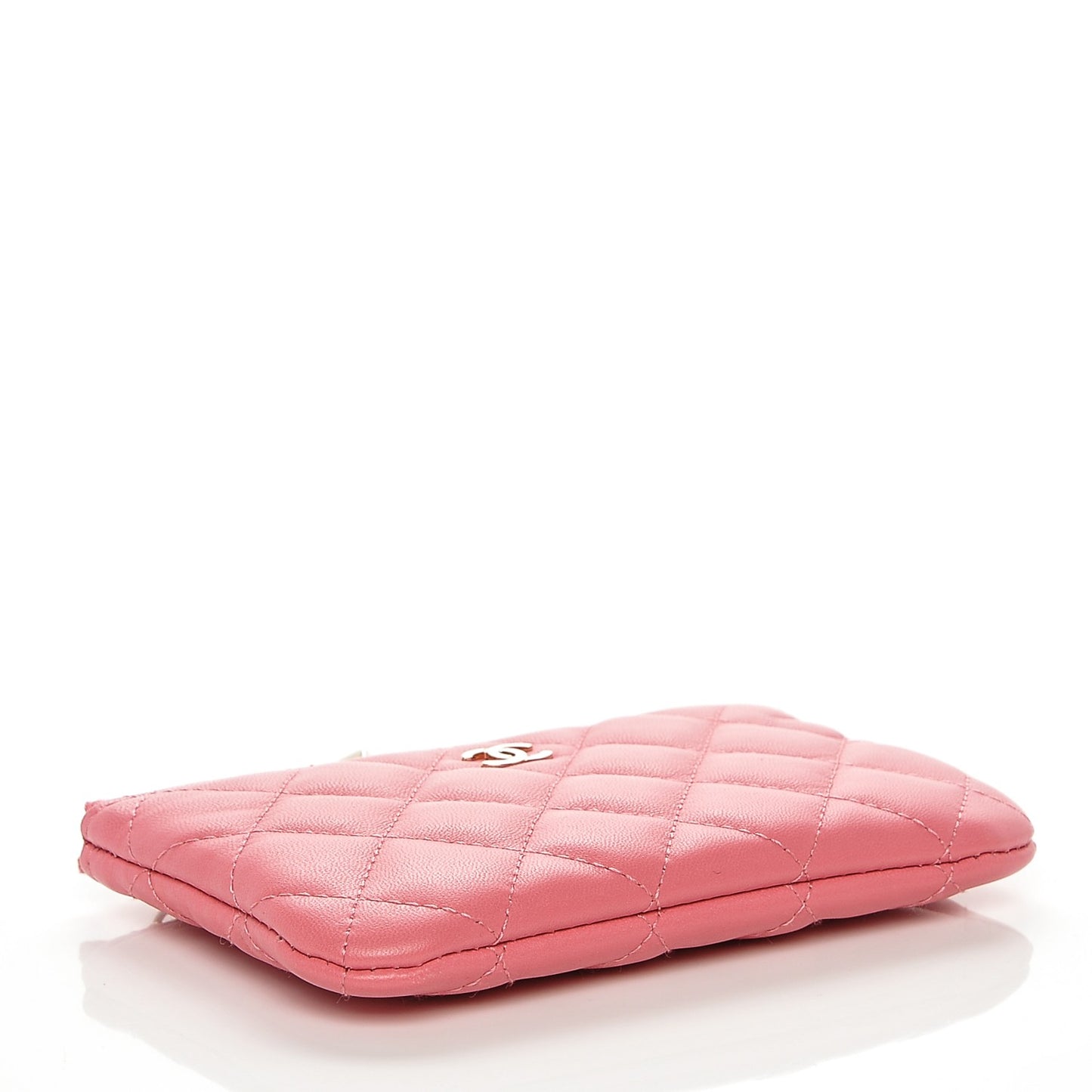 Lambskin Quilted Small Casino Cosmetic Case Pink
