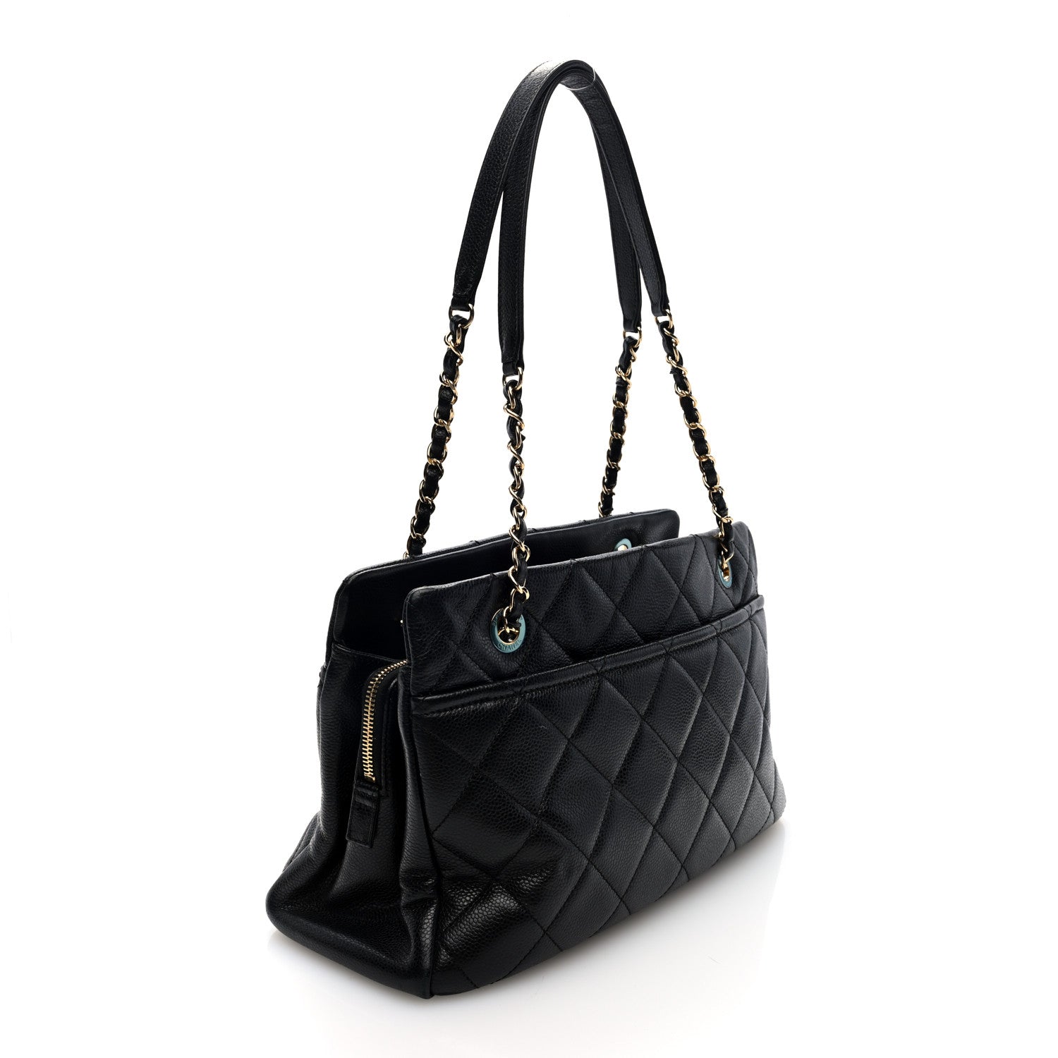 Chanel Caviar Quilted CC Timeless Soft Tote Black 3 of 10