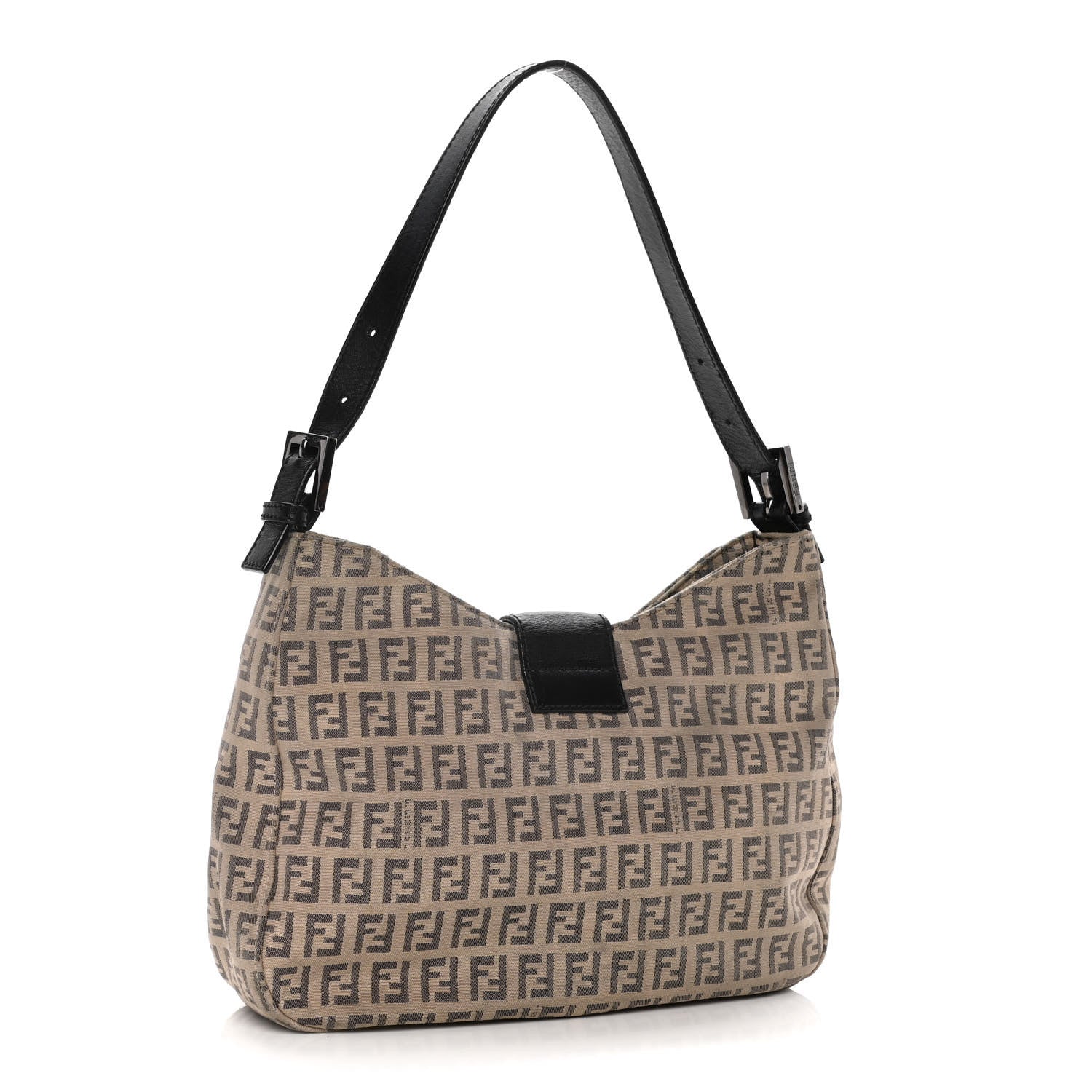 Fendi Zucchino Vitello Hobo Beige Black 4 of 16