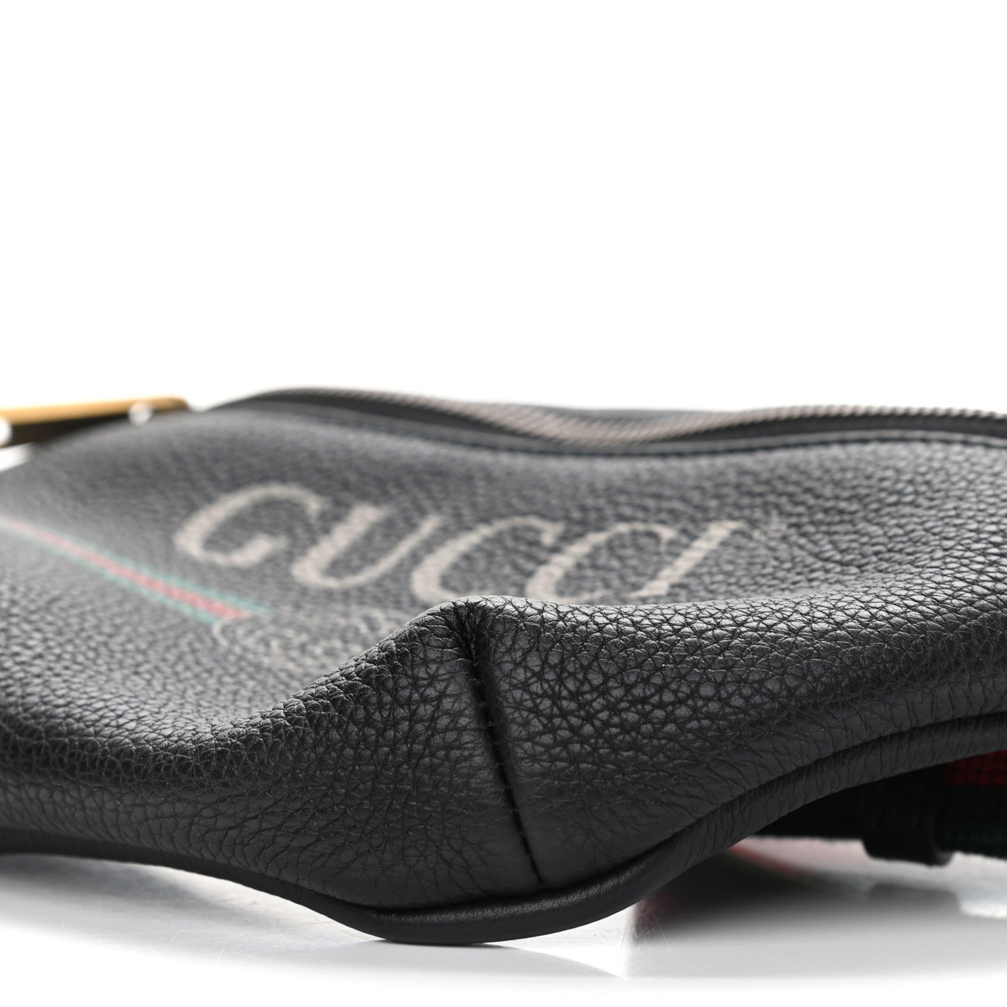 Grained Calfskin Small Logo Belt Bag Black