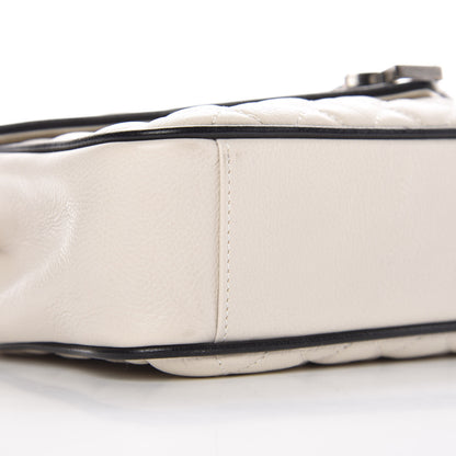 Saint Laurent Sheepskin Tri-Quilt Monogram Medium Soft Envelope Bag White Black 9 of 10