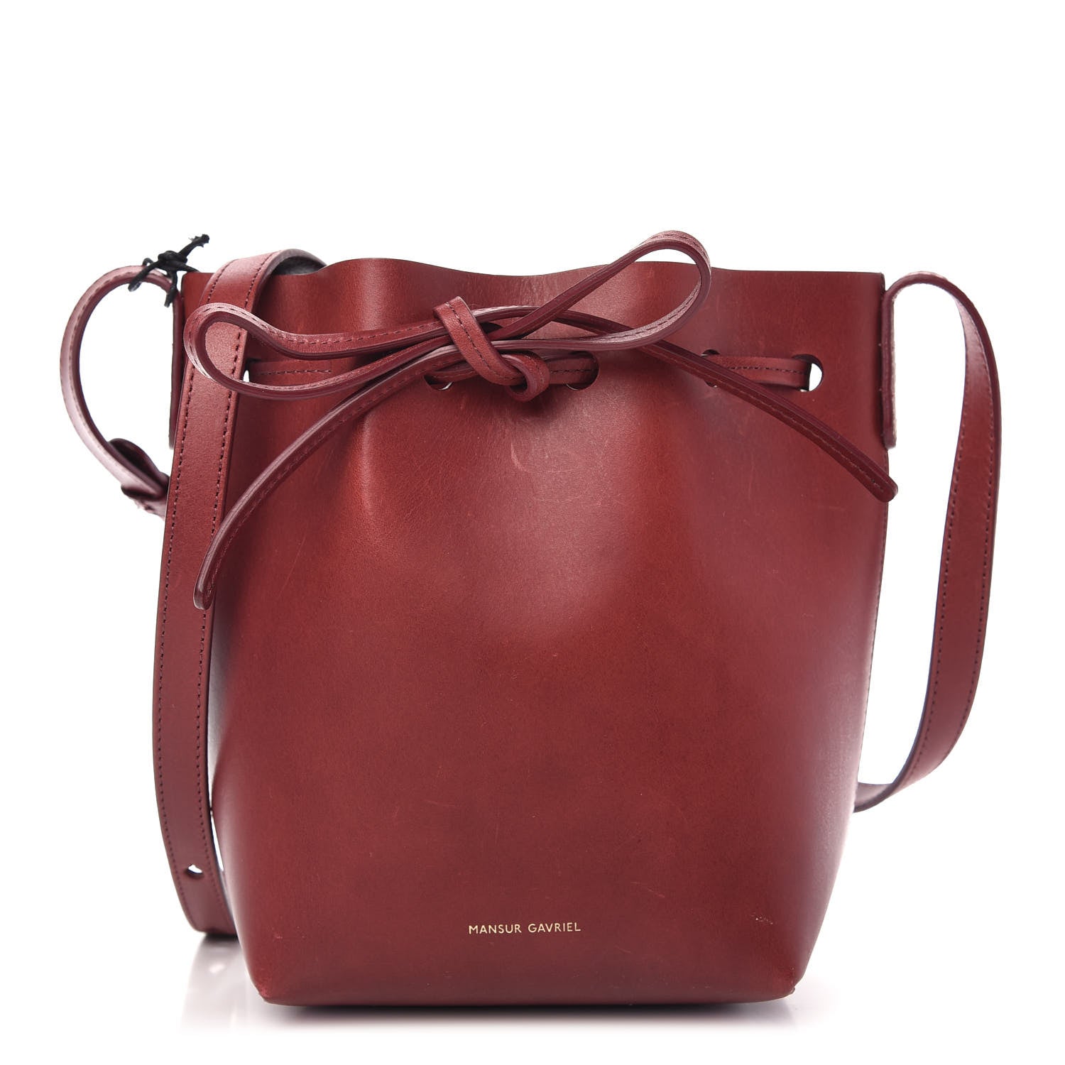 Mansur Gavriel Calfskin Mini Mini Bucket Bag Burgundy 1 of 9