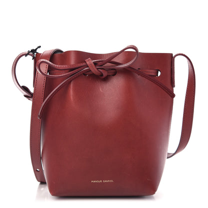 Mansur Gavriel Calfskin Mini Mini Bucket Bag Burgundy 1 of 9