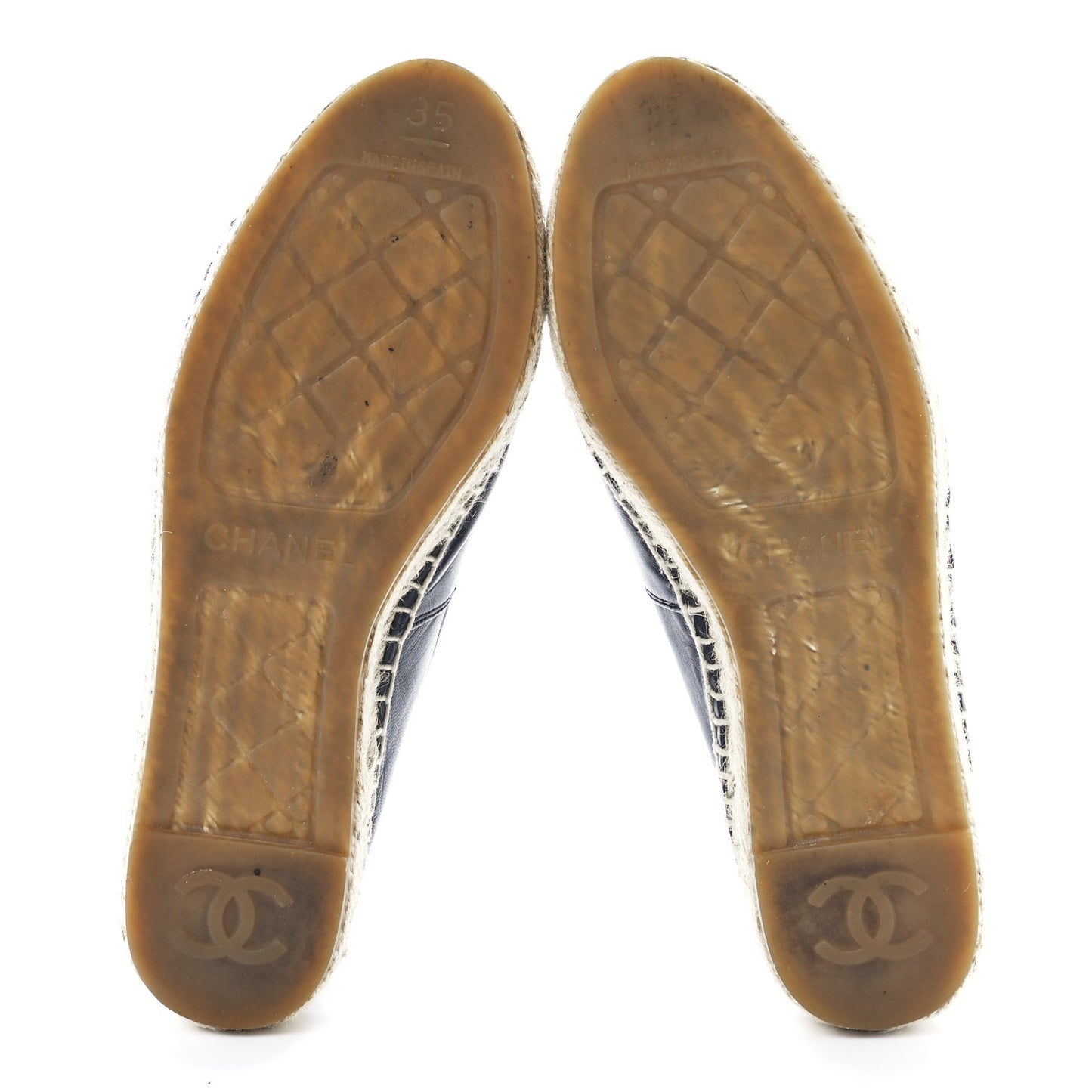 Lambskin CC Espadrilles 35 Navy Black