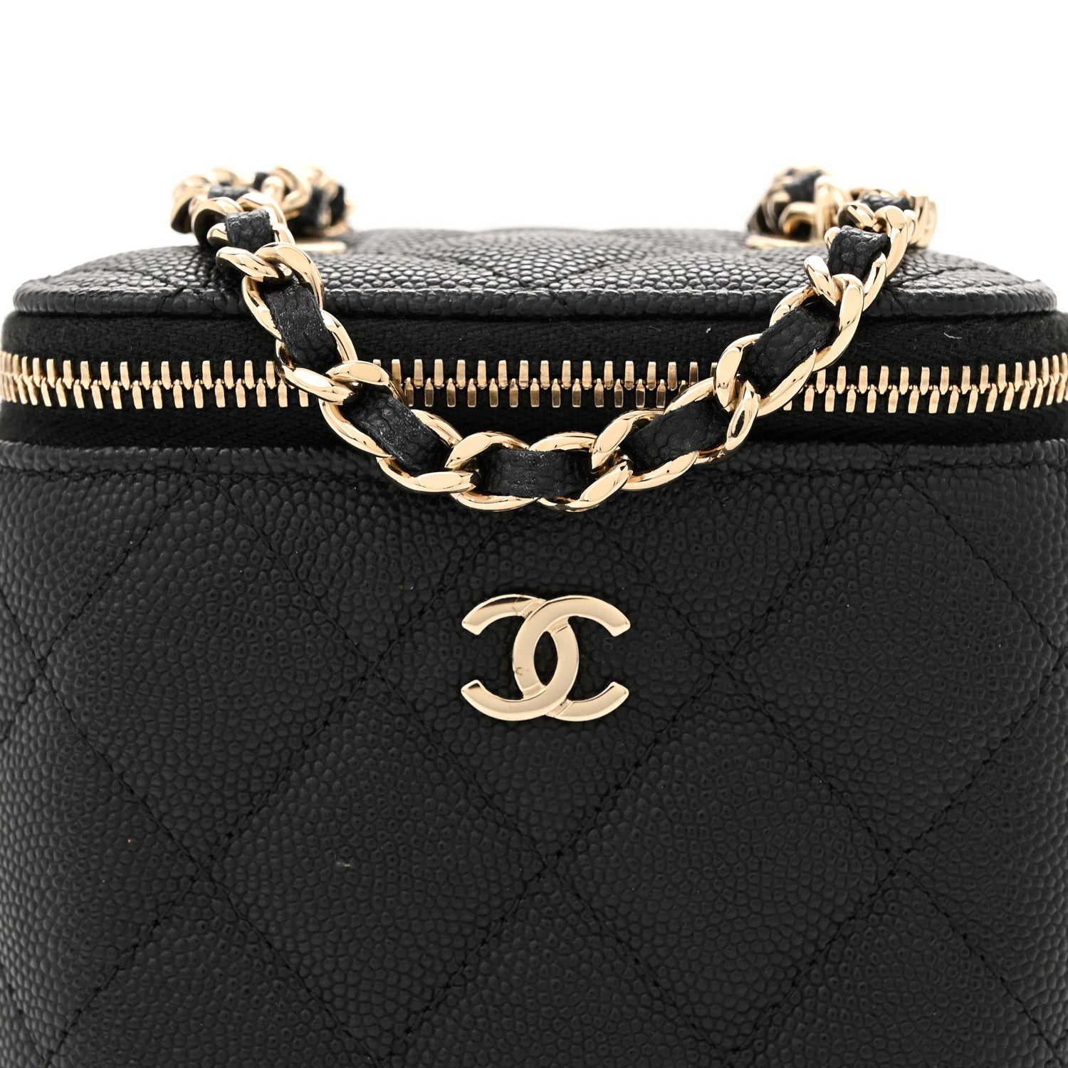 Chanel Caviar Quilted Mini Vanity Case With Chain Black 8 of 11