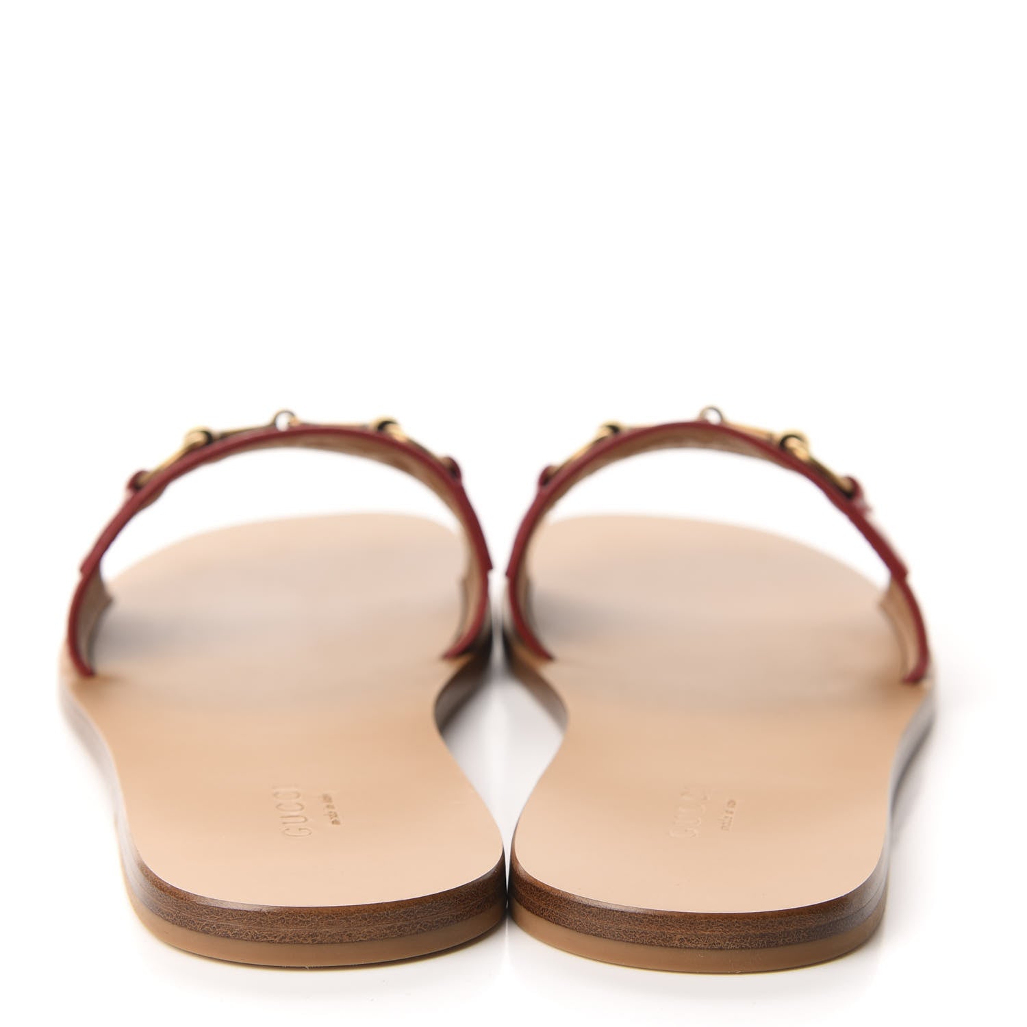 Gucci Malaga Kid Fringe Horsebit Slide Sandals 39 Hibiscus Red 5 of 10