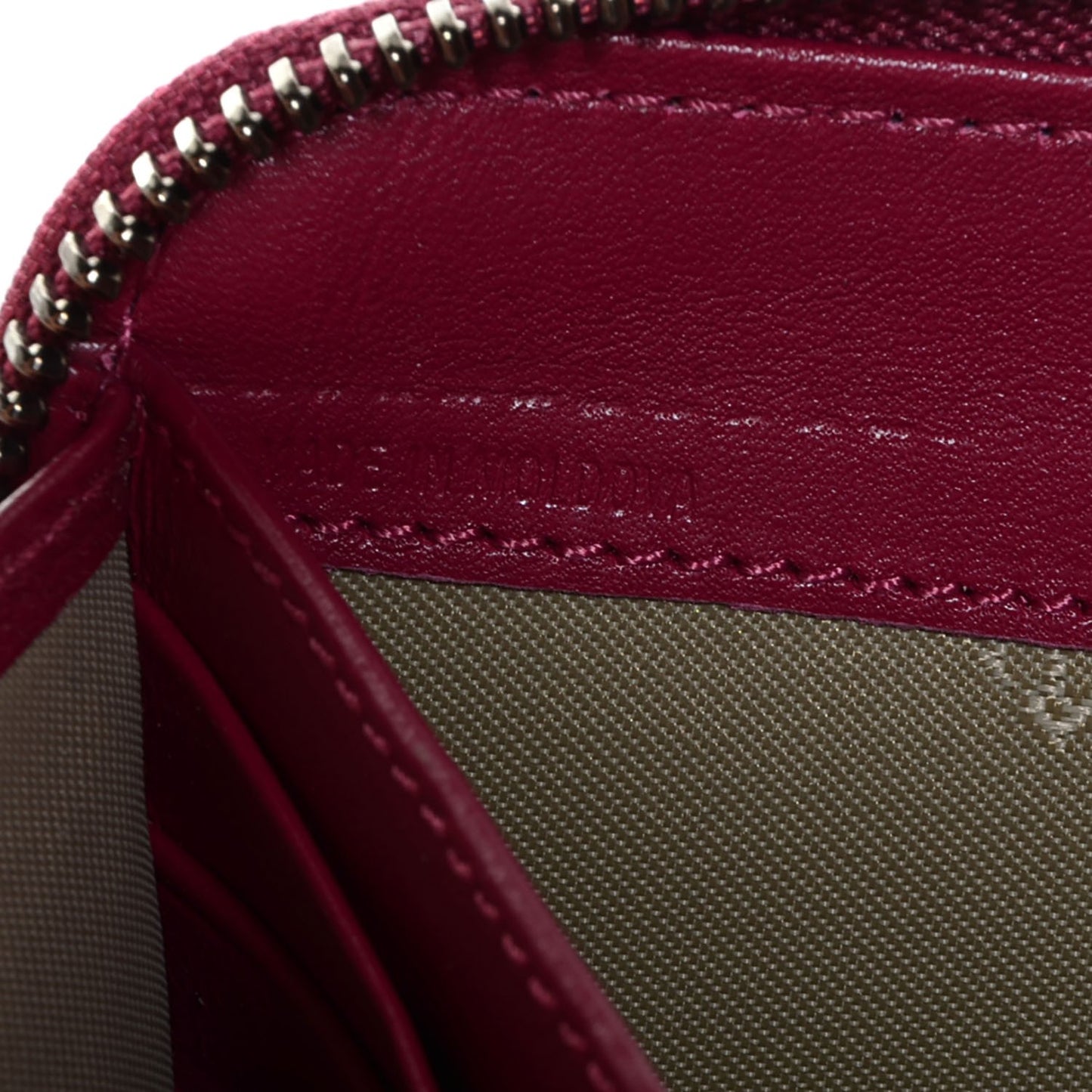 Patent Check Embossed Large Zip Around Wallet Raspberry Sorbet