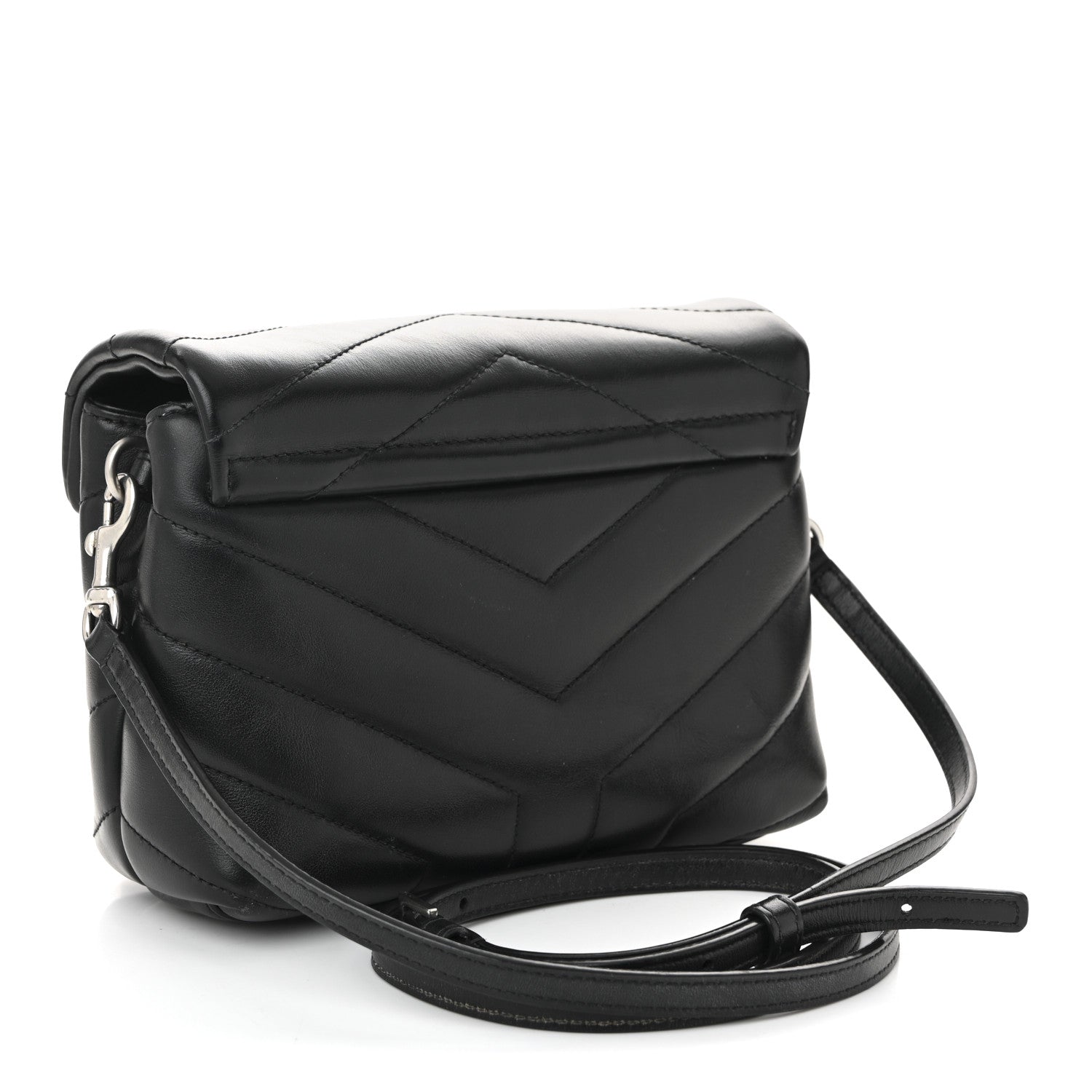 Saint Laurent Calfskin Y Quilted Monogram Toy Loulou Crossbody Bag Black 3 of 10