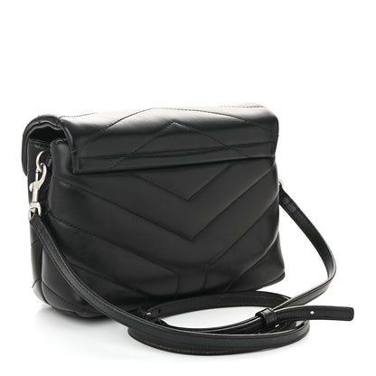 Saint Laurent Calfskin Y Quilted Monogram Toy Loulou Crossbody Bag Black 3 of 10