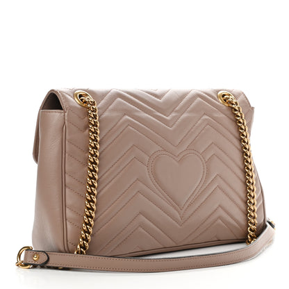 Gucci Calfskin Matelasse Medium GG Marmont Shoulder Bag Porcelain Rose 3 of 14