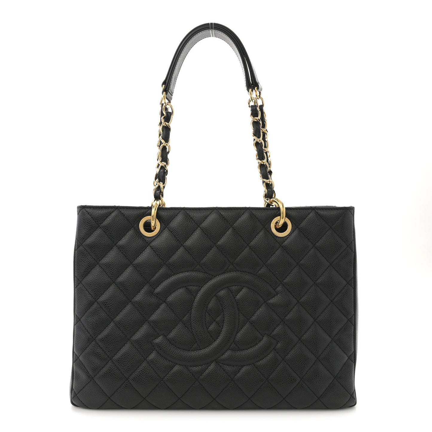 Caviar Quilted Grand Shopping Tote GST Black