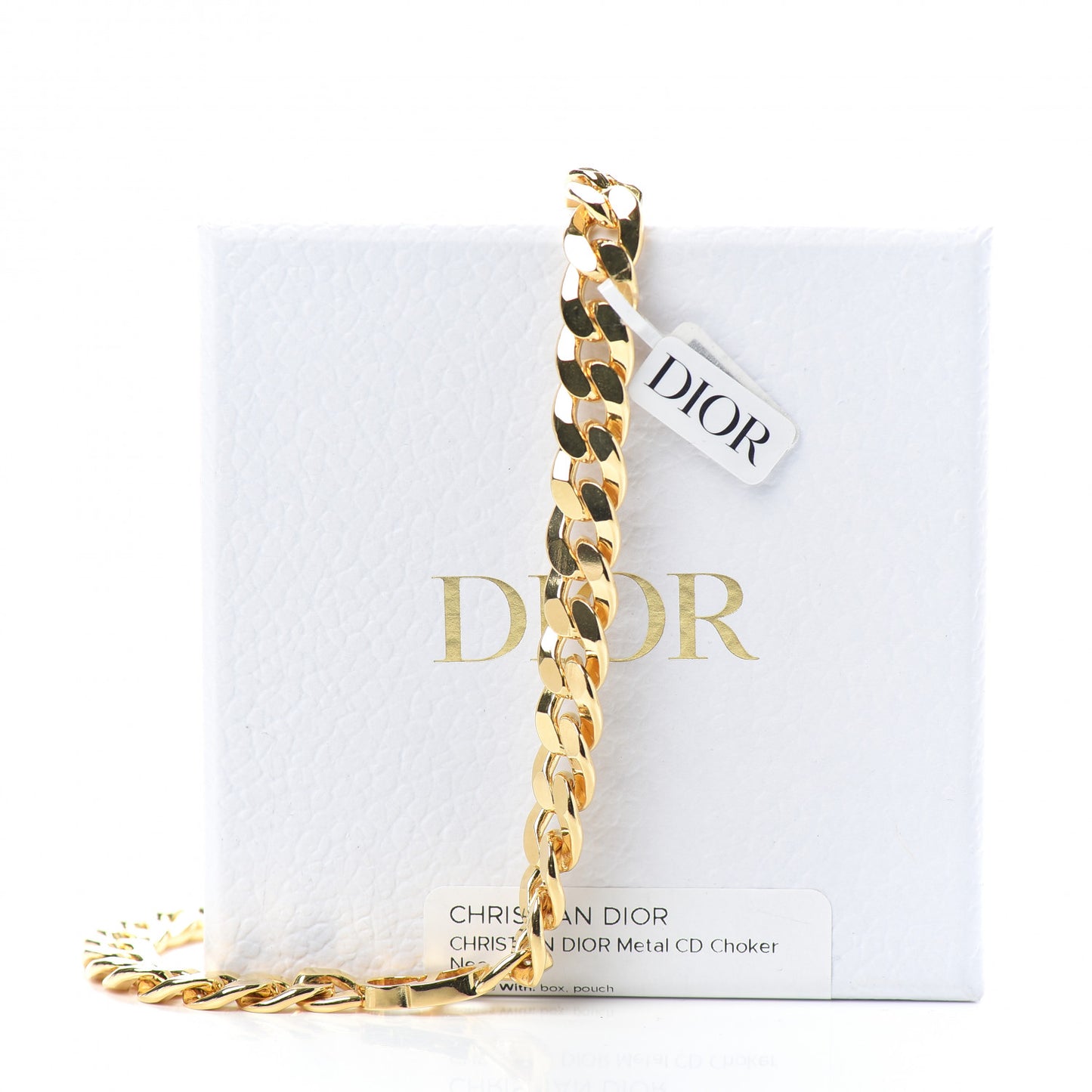 Metal CD Choker Necklace Gold