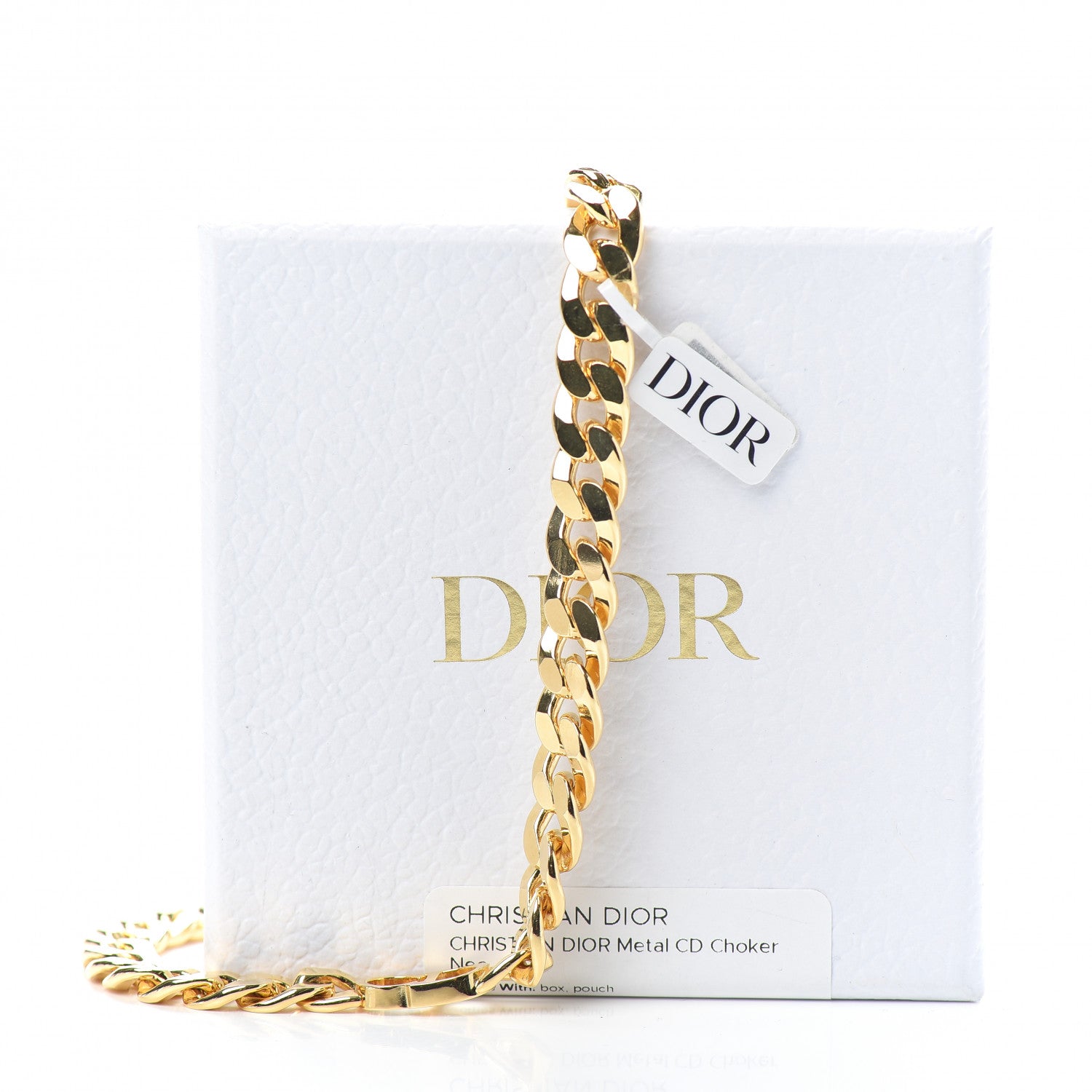 Christian Dior Metal CD Choker Necklace Gold 5 of 5
