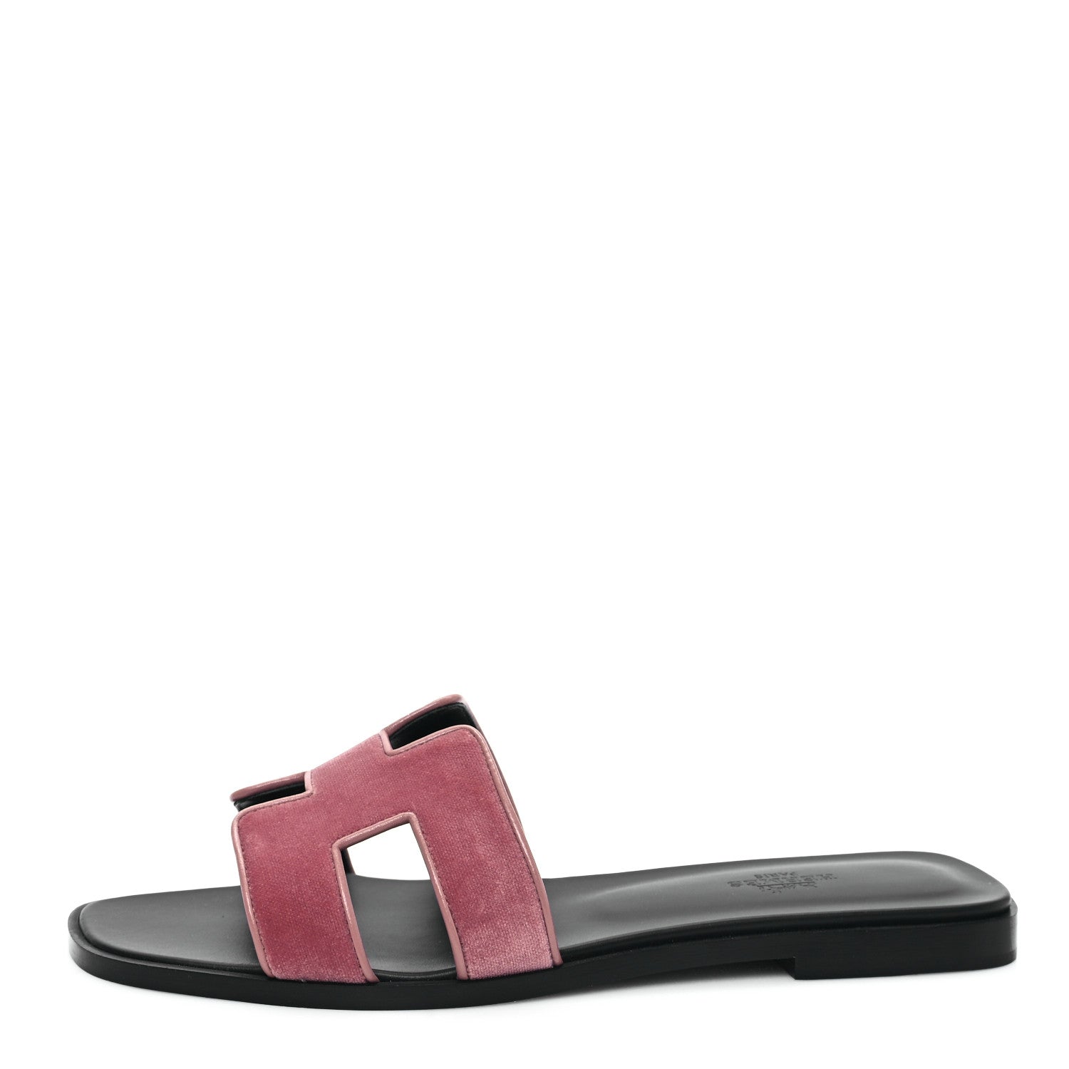 Hermes Velvet Nappa Oran Sandals 38.5 Bois de Rose 1 of 9