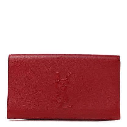 Saint Laurent Calfskin Monogram Large Belle De Jour Clutch Red 1 of 6