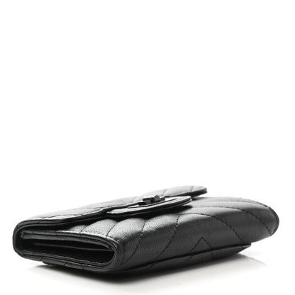 Chanel Aged Calfskin Chevron Quilted Reissue Flap Card Holder So Black 4 of 9