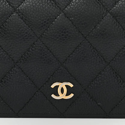 Chanel Caviar Quilted Yen Wallet Black 9 of 16
