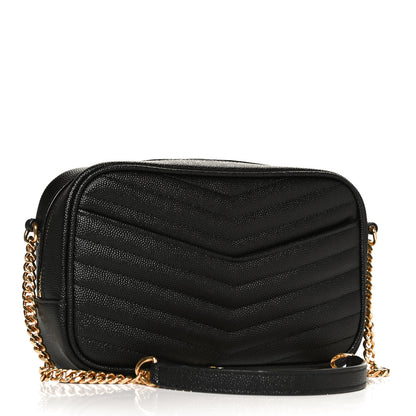 Saint Laurent Grain De Poudre Matelasse Monogram Mini Lou Camera Bag Black 3 of 11