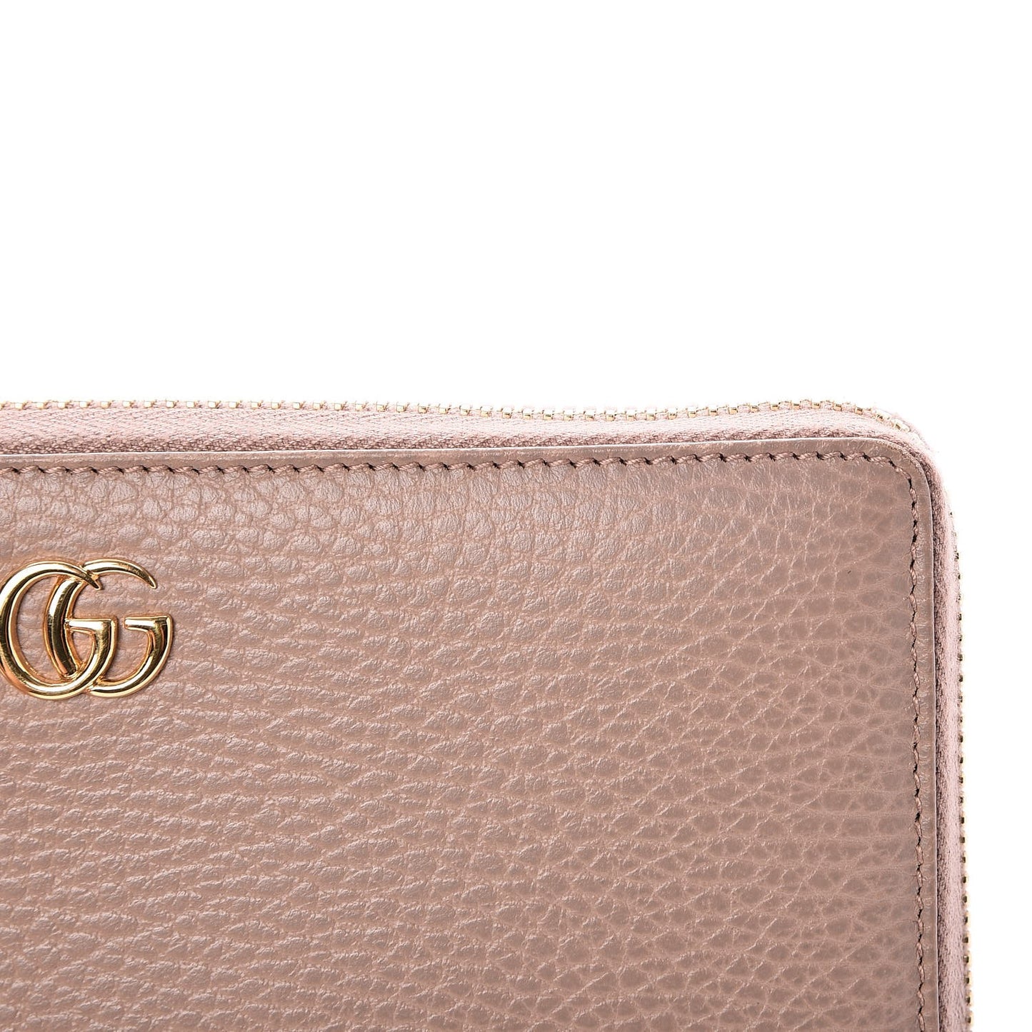Dollar Calfskin GG Marmont Zip Around Wallet Porcelain Rose