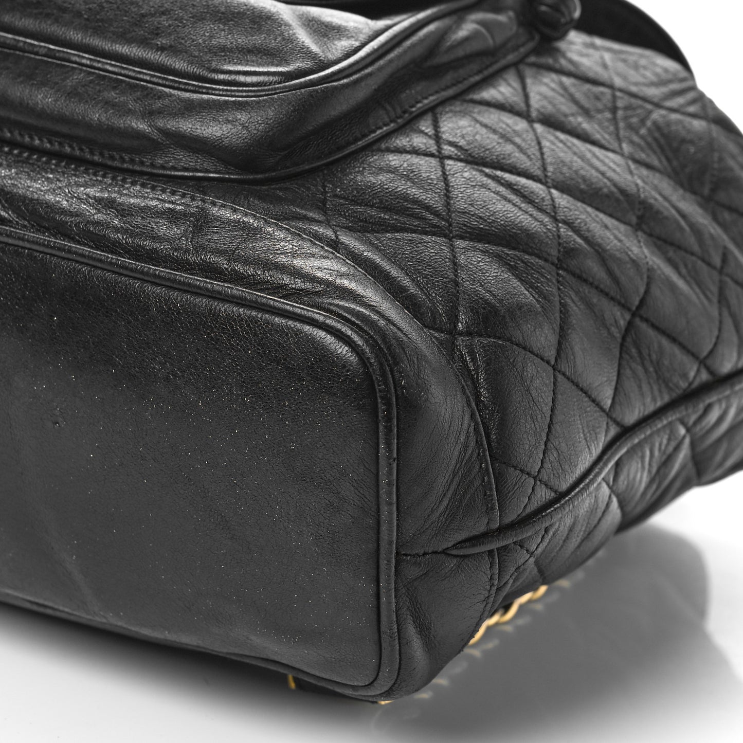 Lambskin Quilted Backpack Black