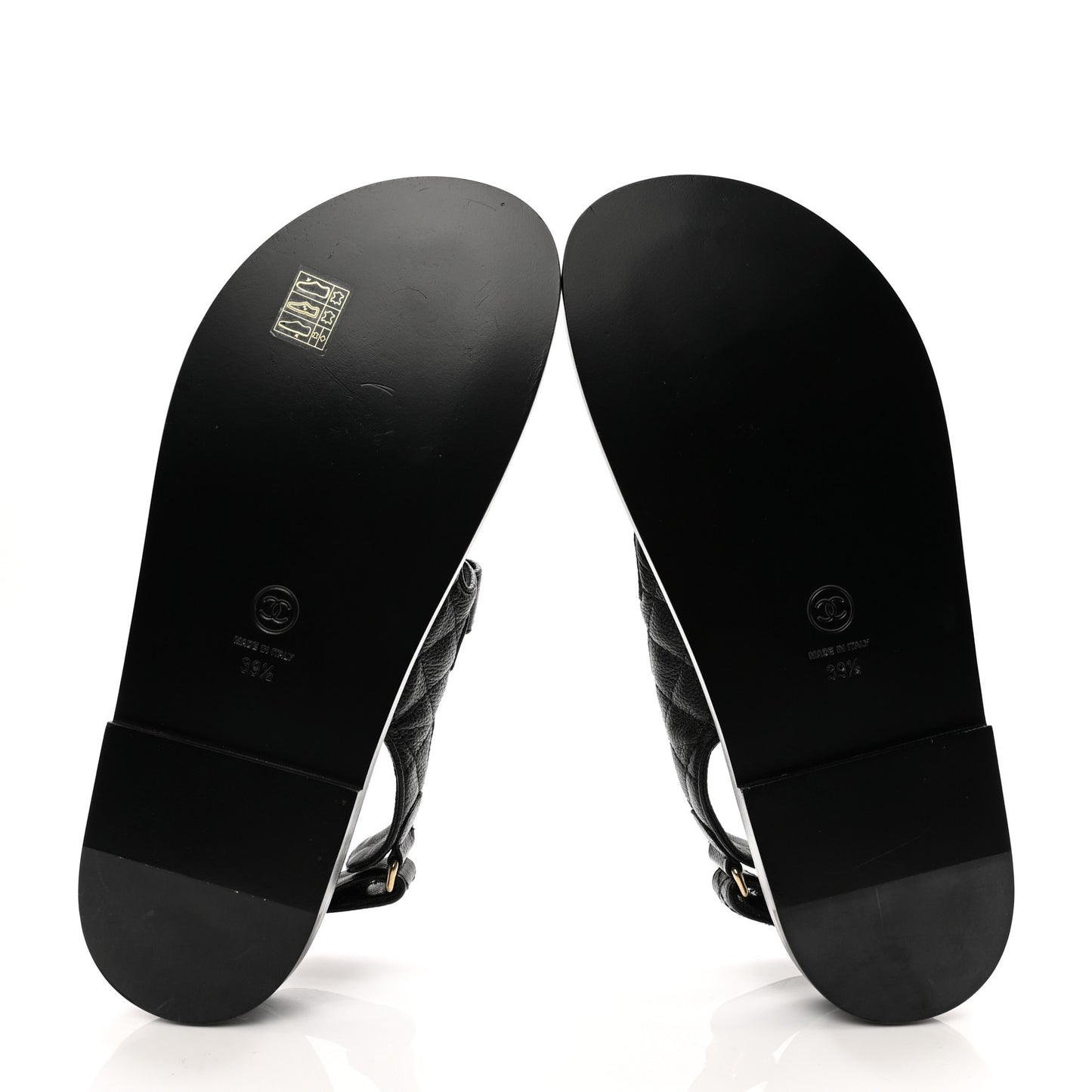 Grained Calfskin Velcro Dad Sandals 39.5 Black