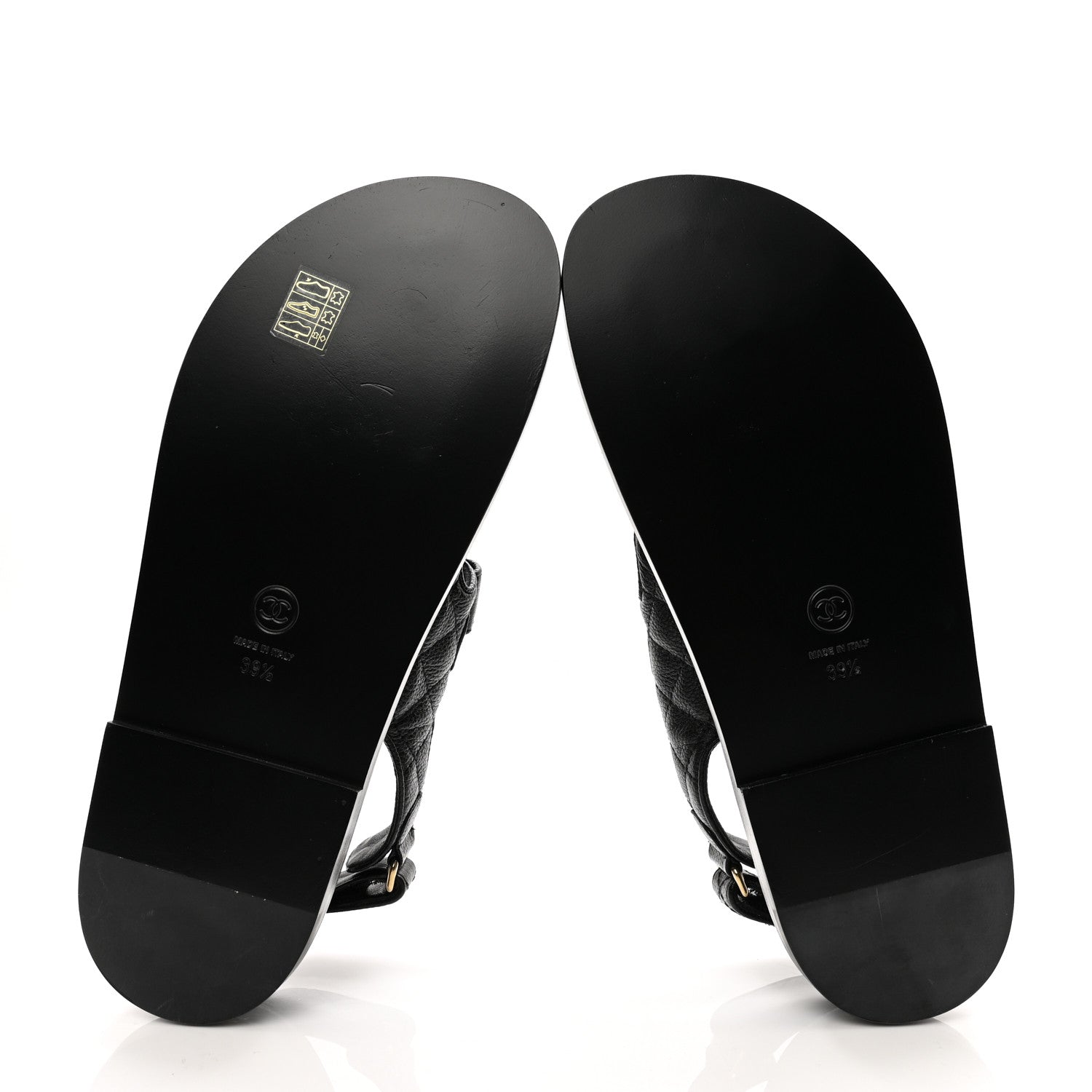 Chanel Grained Calfskin Velcro Dad Sandals 39.5 Black 5 of 18