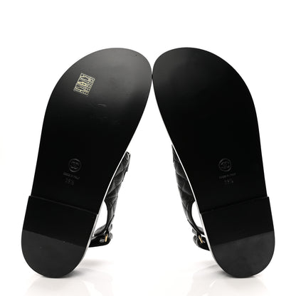 Chanel Grained Calfskin Velcro Dad Sandals 39.5 Black 5 of 18