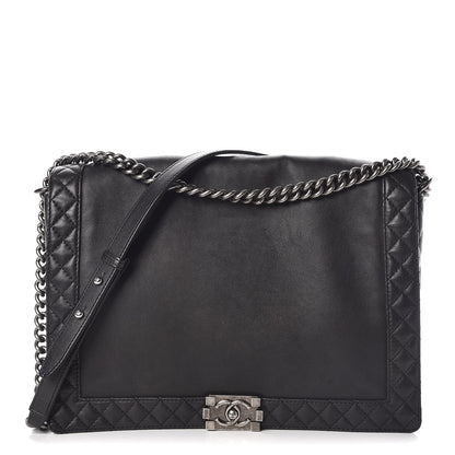 Chanel Calfskin Large Boy Reverso Flap Black 1 of 10