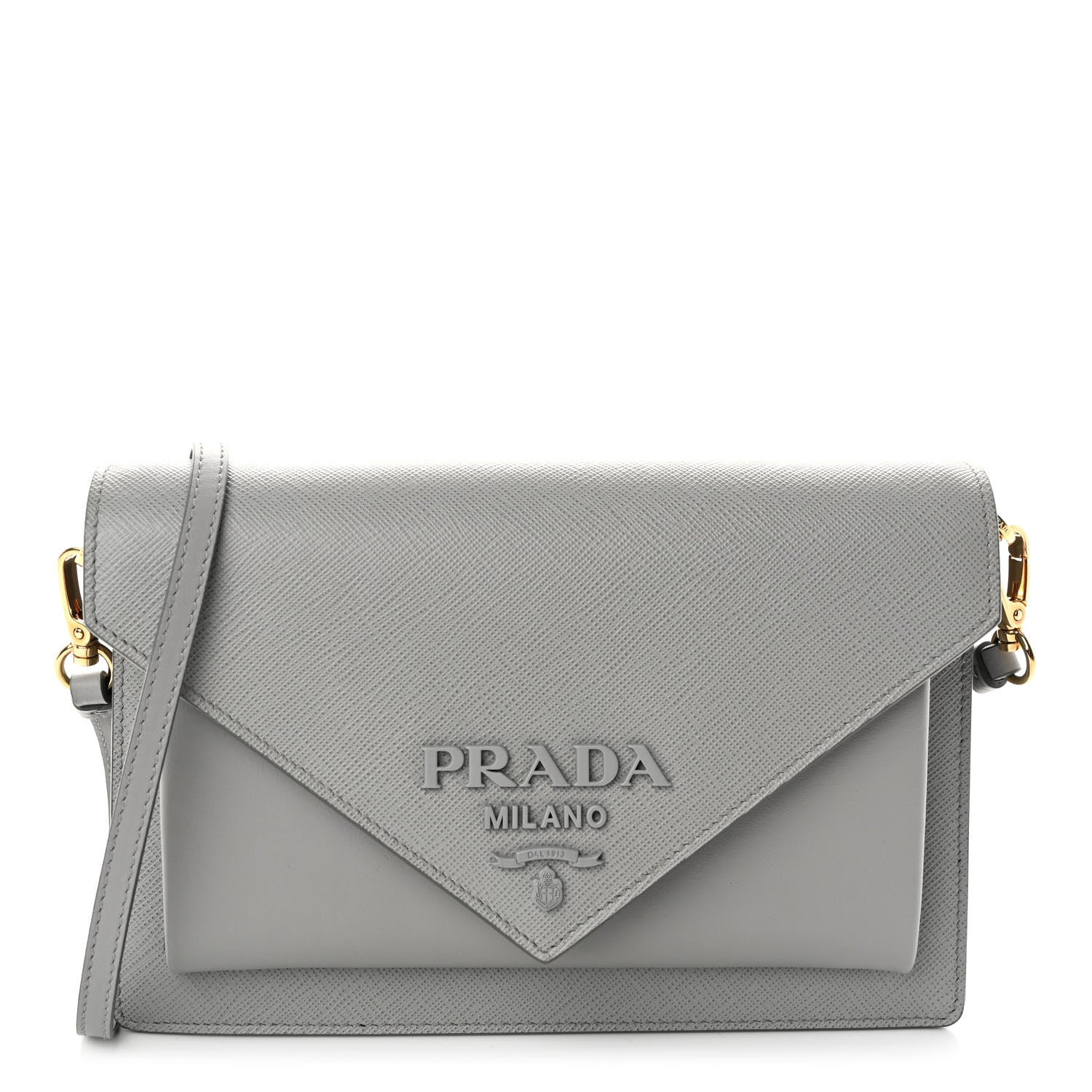 Prada City Calfskin Saffiano Envelope Flap With Chain Nube 1 of 9