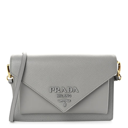 Prada City Calfskin Saffiano Envelope Flap With Chain Nube 1 of 9