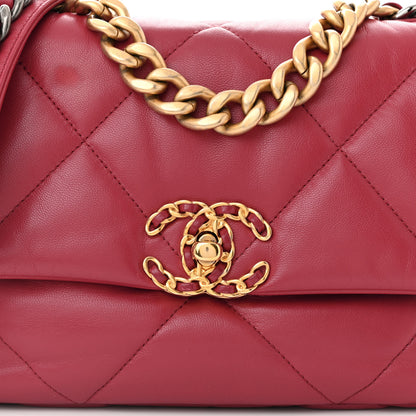 Chanel Goatskin Quilted Medium Chanel 19 Flap Red 8 of 13