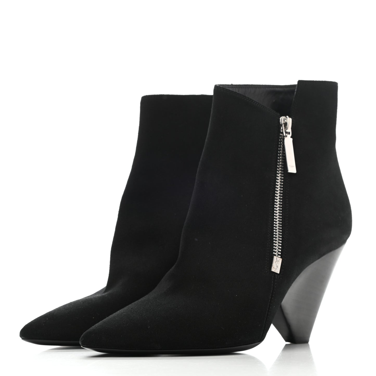Suede Soho Niki 85 Zip Booties 37.5 Black