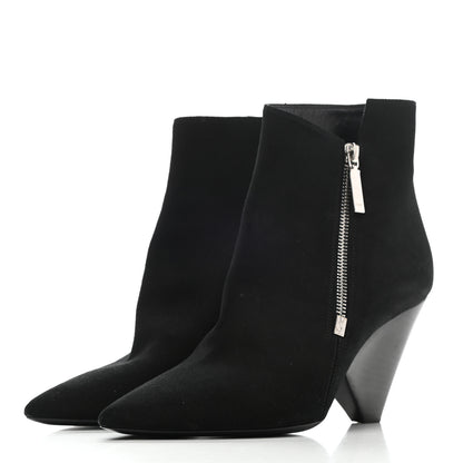 Saint Laurent Suede Soho Niki 85 Zip Booties 37.5 Black 3 of 9