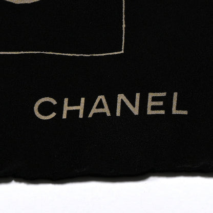 Chanel Silk Camellia Cafe Stole Black 3 of 4