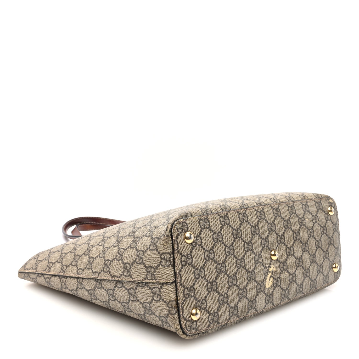 Gucci GG Supreme Monogram Medium Zippered Bucket Tote Beige Tuscany 4 of 14