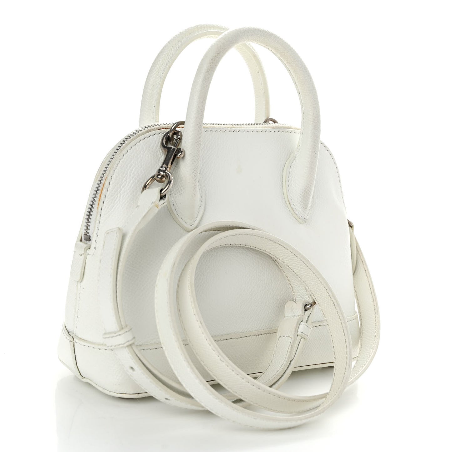 Grained Calfskin XXS Ville Top Handle Bag White Black